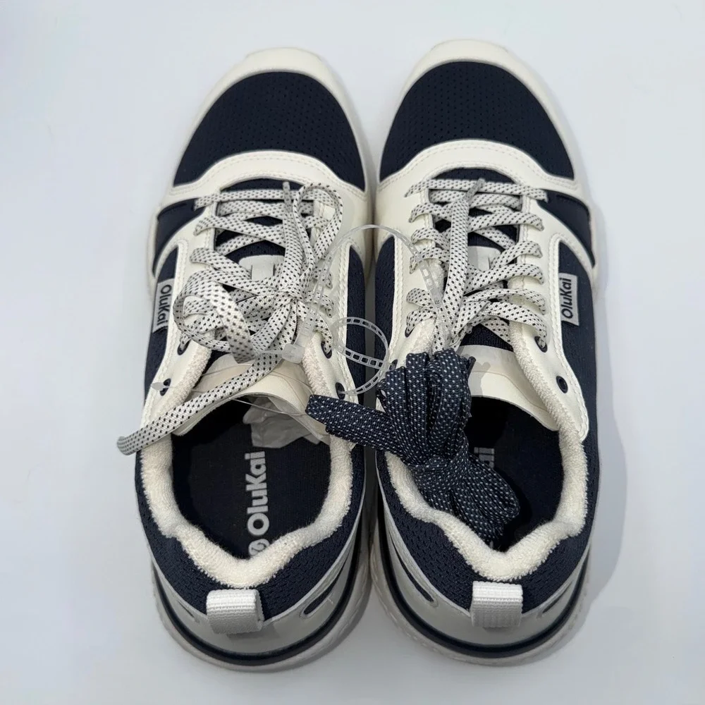 OluKai Anau Pickleball Sneakers Men's 11 Mood Indigo Bright White Sneakers NEW